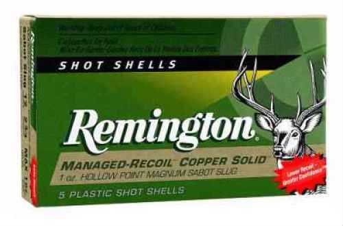 12 Gauge 2-3/4" Sabot Slug oz 5 Rounds Remington Shotgun Ammunition